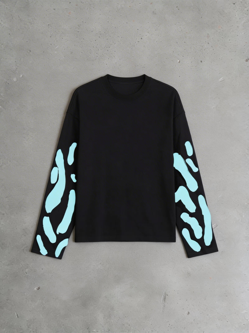 Abstract Longsleeve Black Cyan