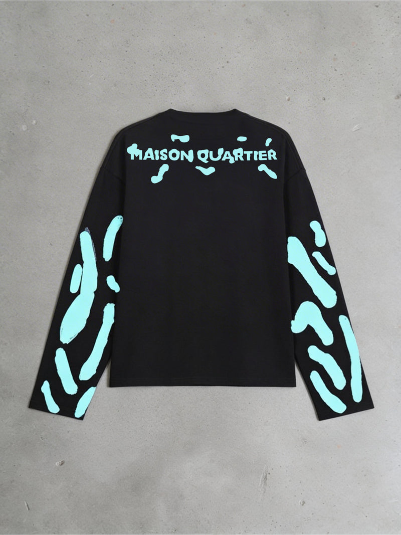 Abstract Longsleeve Black Cyan
