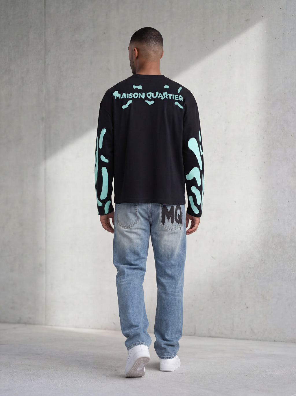 Abstract Longsleeve Black Cyan
